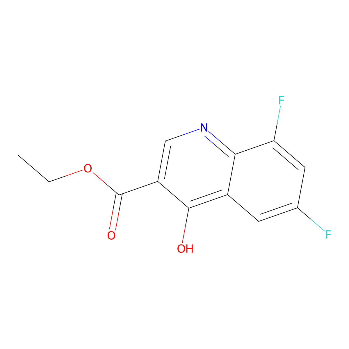 Ethyl 6,8-difluoro-4-hydroxyquinoline-3-carboxylate molecular structure, CAS 107555-38-4