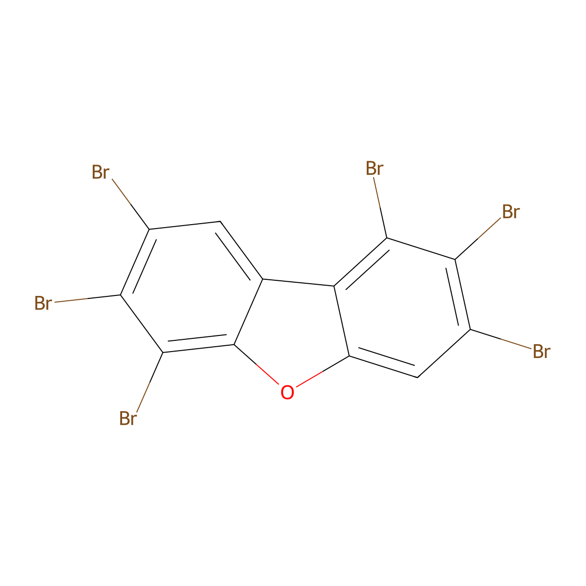 1,2,3,6,7,8-Hexabromodibenzofuran molecular structure, CAS 107555-94-2