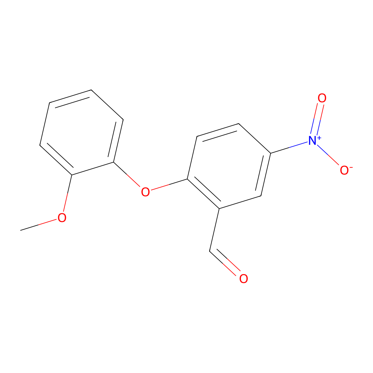 2-(2-Methoxyphenoxy)-5-nitrobenzaldehyde molecular structure, CAS 107558-94-1