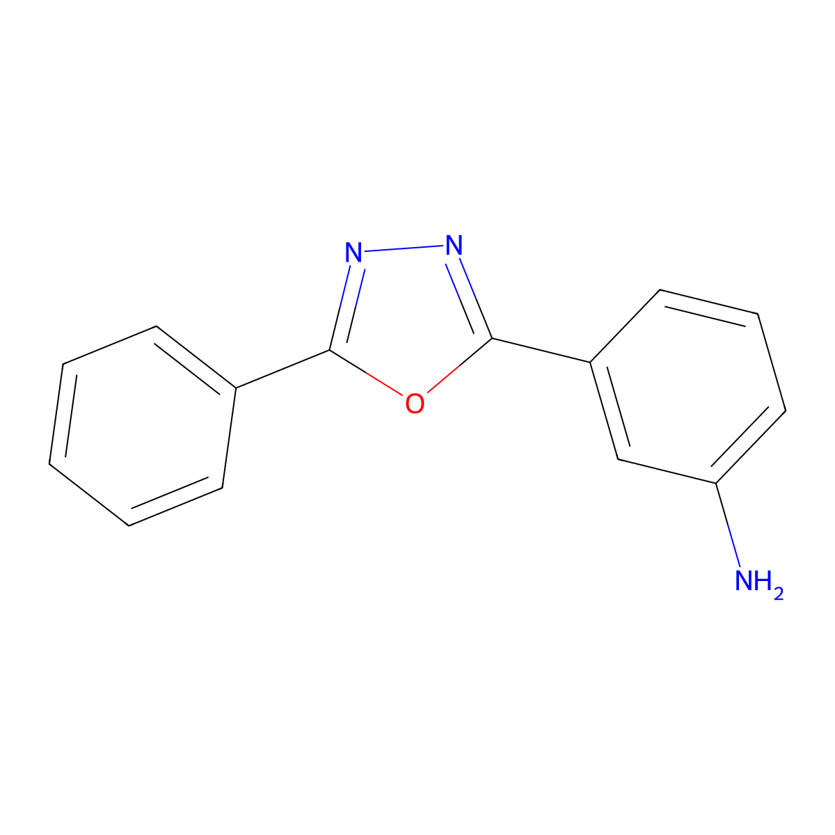 3-(5-Phenyl-1,3,4-oxadiazol-2-yl)aniline molecular structure, CAS 107559-05-7