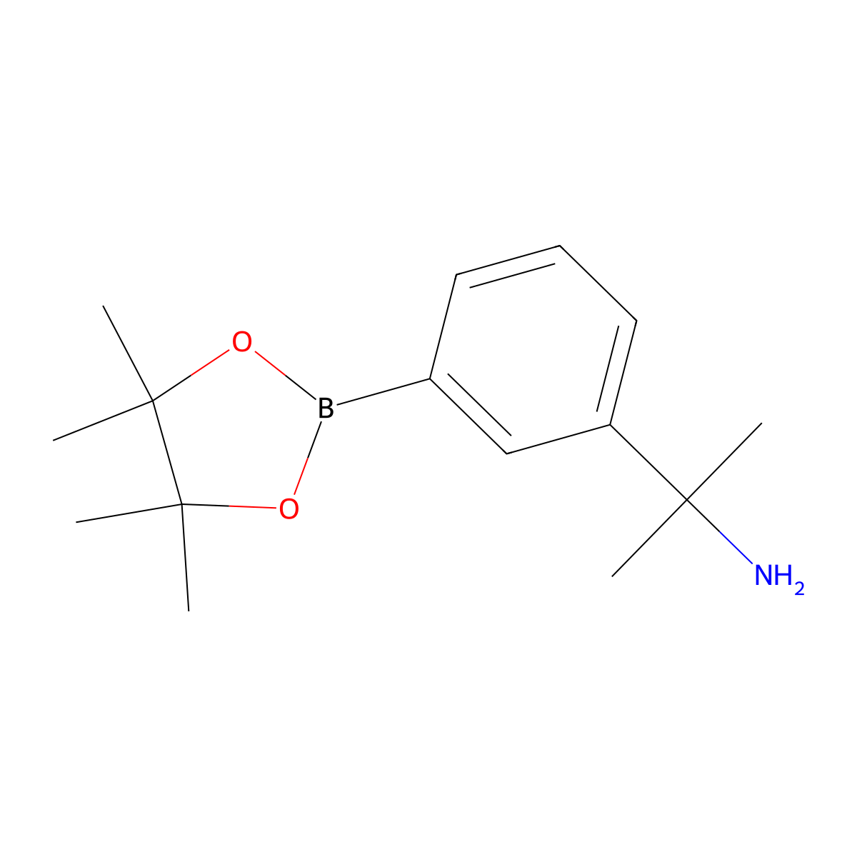 2-(3-(4,4,5,5-Tetramethyl-1,3,2-dioxaborolan-2-yl)phenyl)propan-2-amine molecular structure, CAS 1075683-56-5
