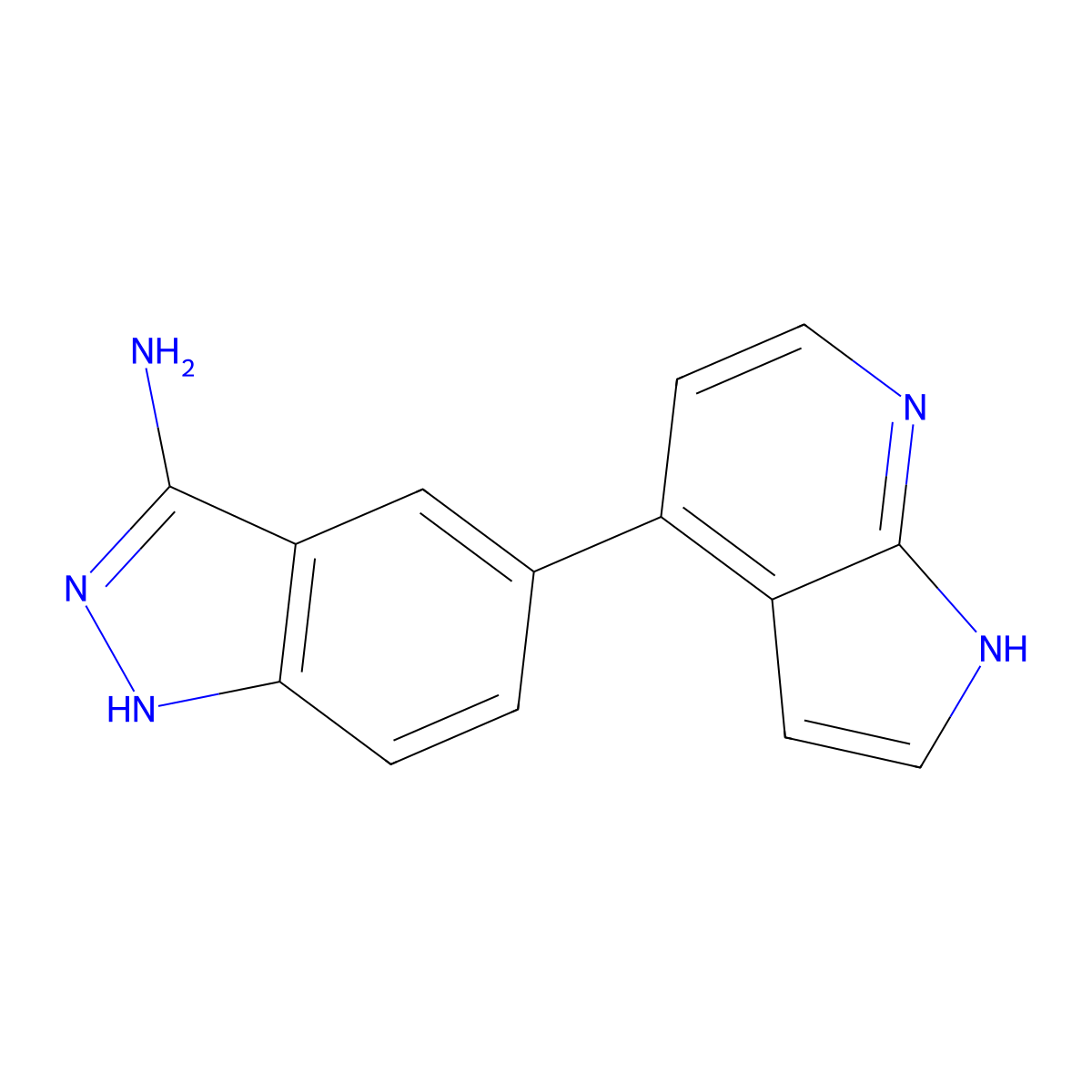 5-(1H-pyrrolo[2,3-b]pyridin-4-yl)-1H-indazol-3-amine molecular structure, CAS 1075699-13-6