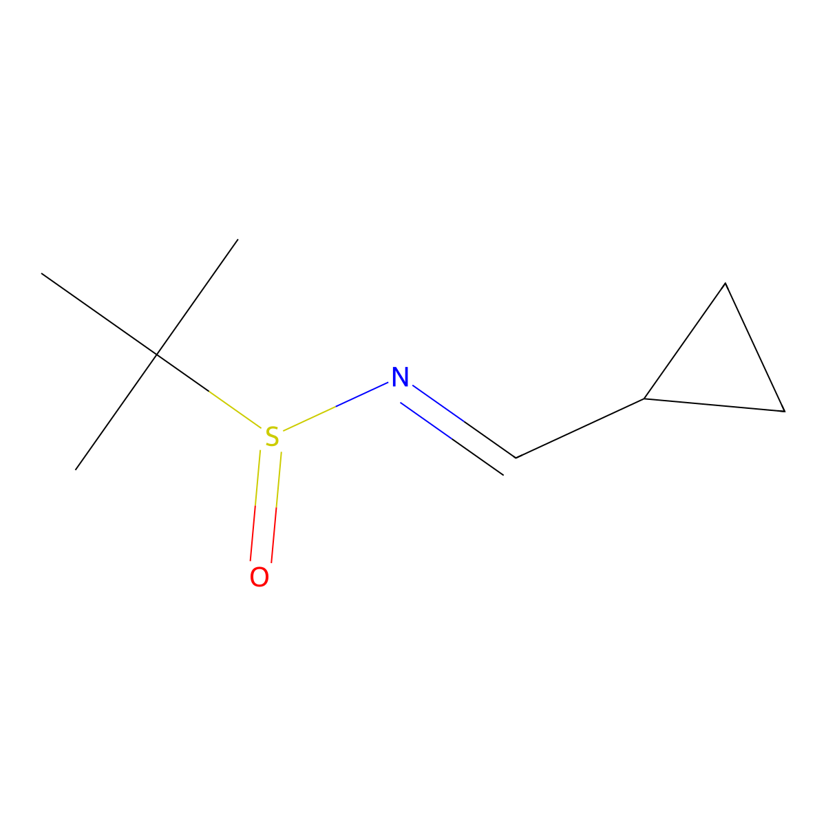 (S)-N-(Cyclopropylmethylene)-2-methylpropane-2-sulfinamide molecular structure, CAS 1075715-48-8