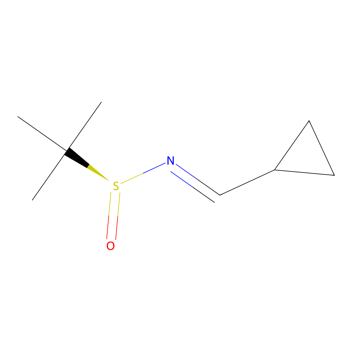 (S)-N-(Cyclopropylmethylene)-2-methylpropane-2-sulfinamide molecular structure, CAS 1075715-48-8
