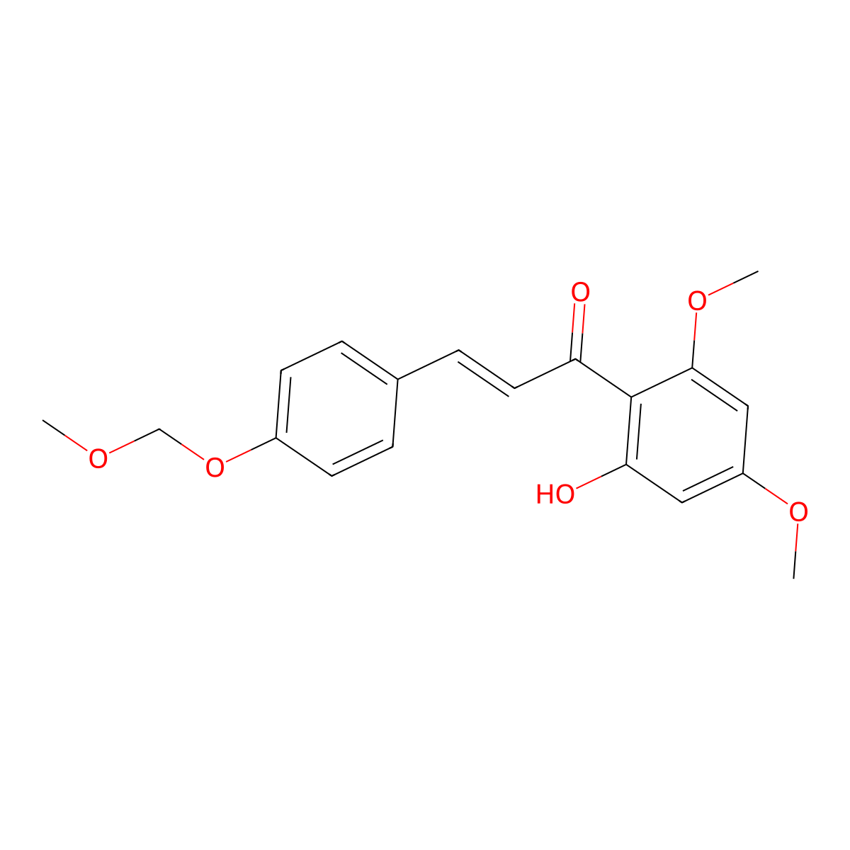 (E)-1-(2-hydroxy-4,6-dimethoxy-phenyl)-3-[4-(methoxymethoxy)phenyl]prop-2-en-1-one molecular structure, CAS 1075728-02-7