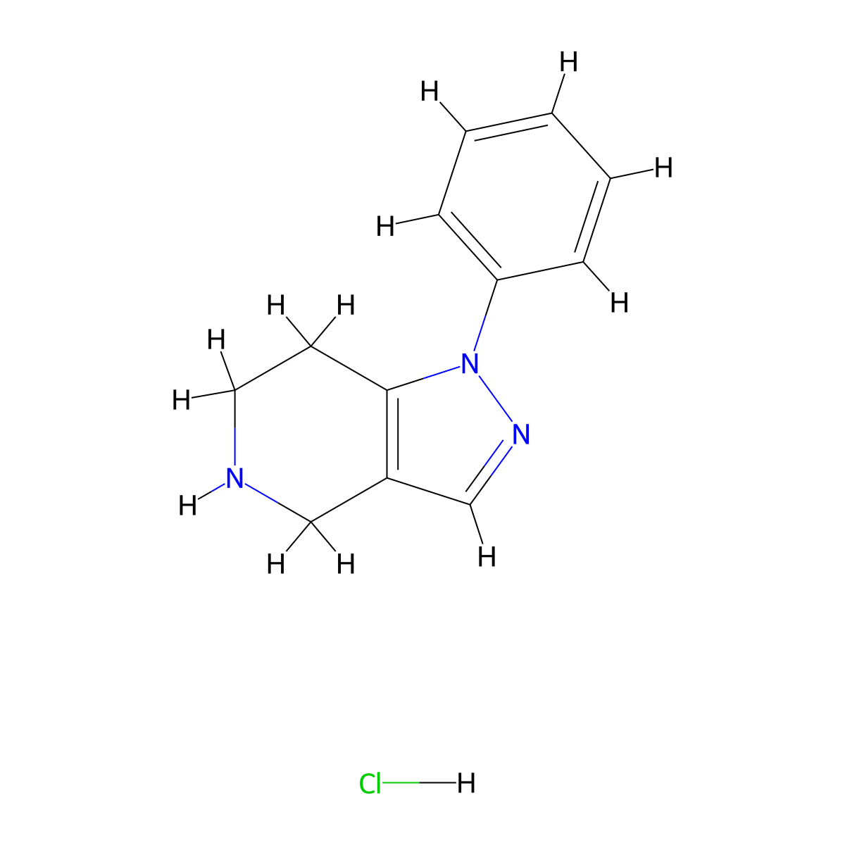 1-Phenyl-4,5,6,7-tetrahydro-1H-pyrazolo[4,3-C]pyridine hydrochloride molecular structure, CAS 1075729-10-0