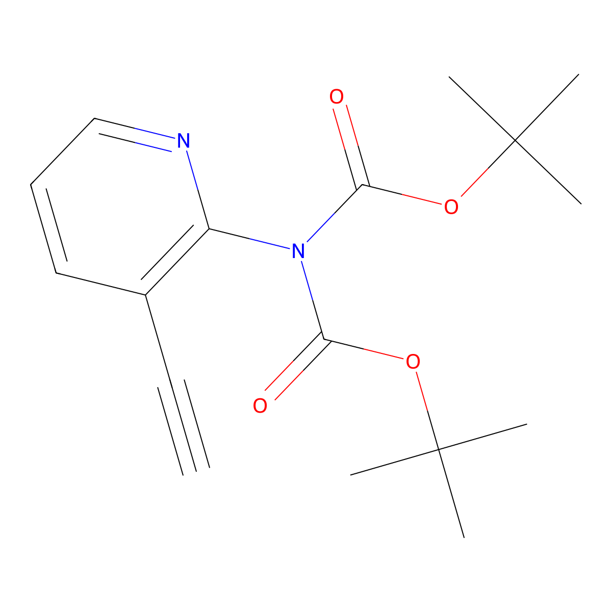 tert-butyl N-[(tert-butoxy)carbonyl]-N-(3-ethynylpyridin-2-yl)carbamate molecular structure, CAS 1075734-32-5