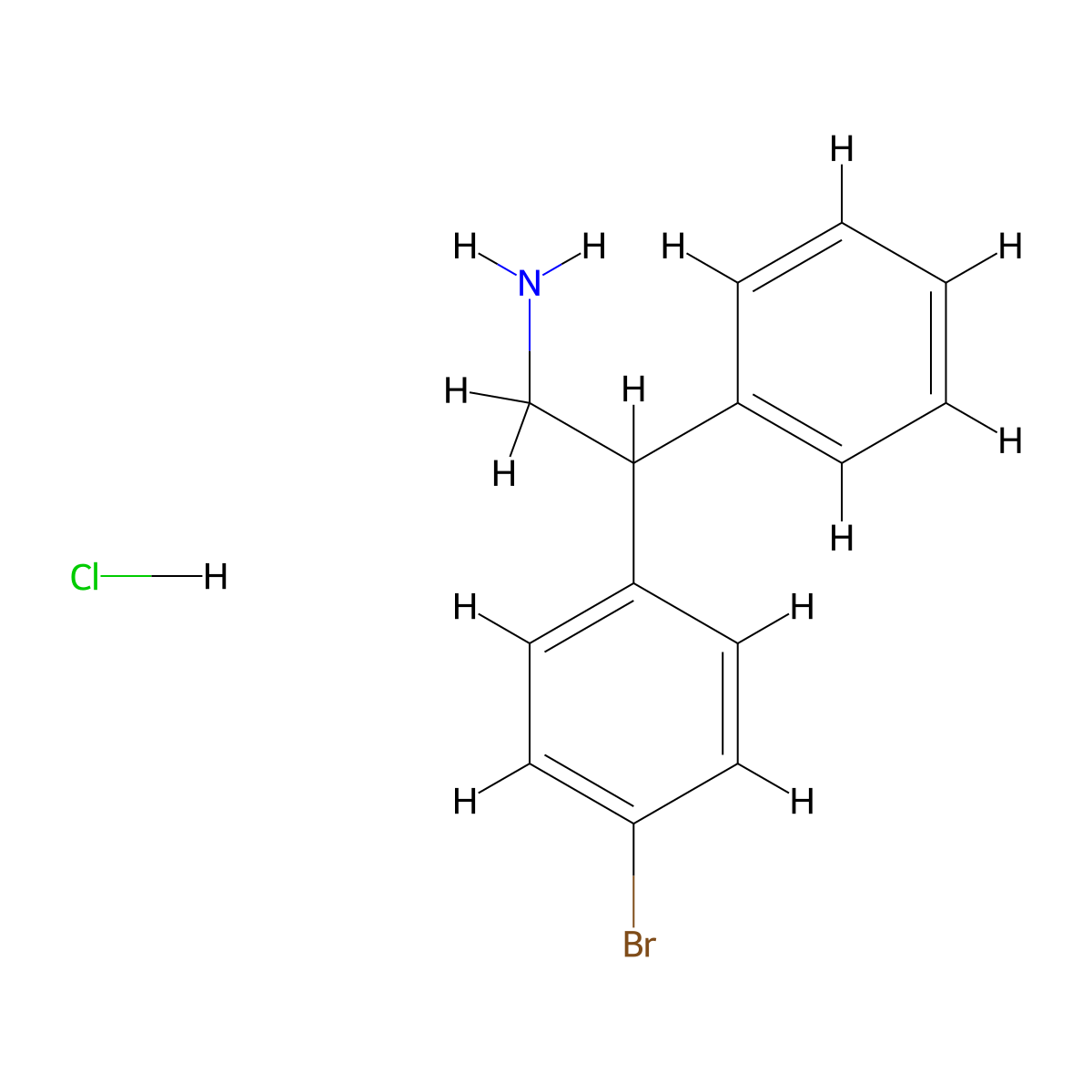 2-(4-Bromophenyl)-2-phenylethan-1-amine hydrochloride molecular structure, CAS 1075741-28-4