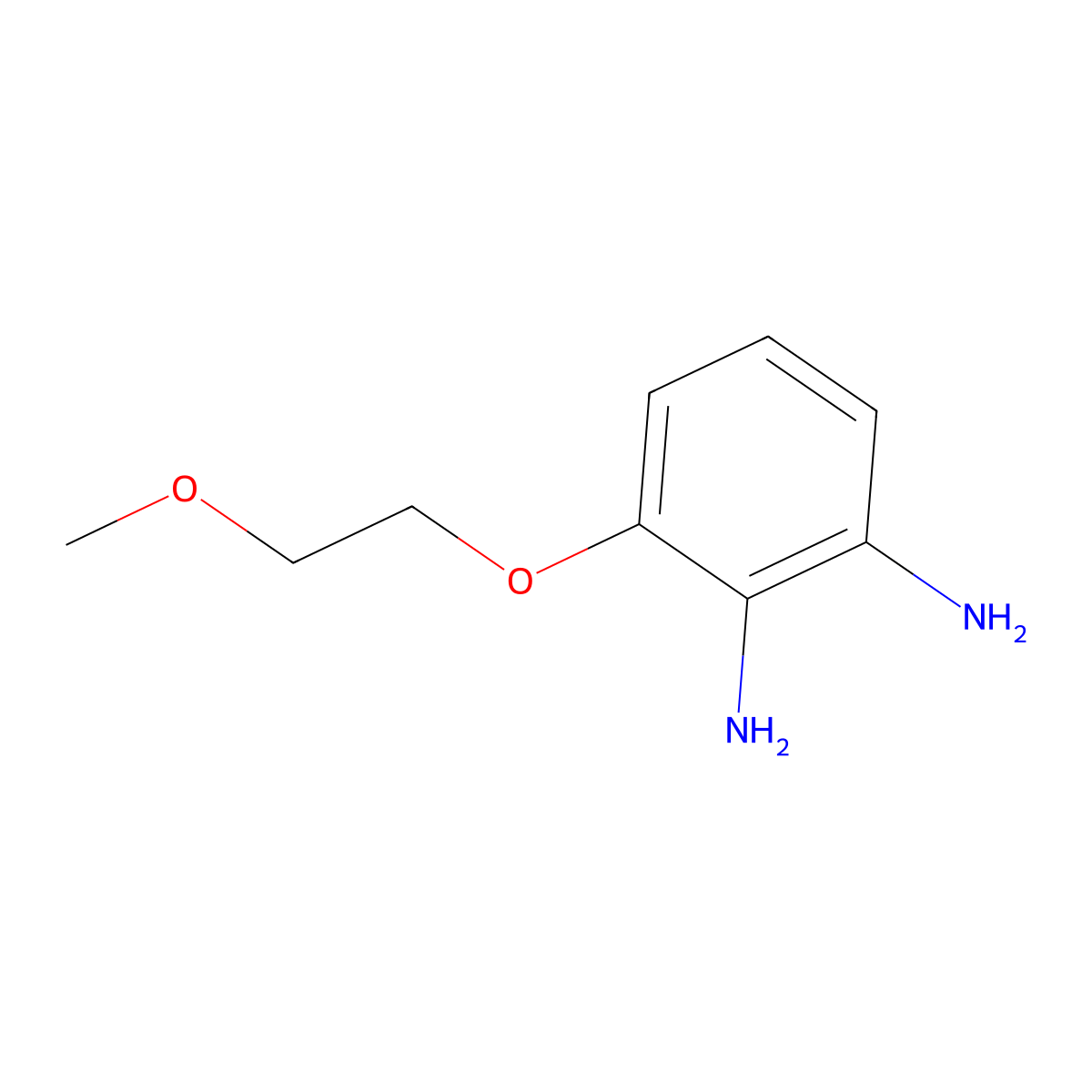 3-(2-Methoxyethoxy)benzene-1,2-diamine molecular structure, CAS 1075748-30-9