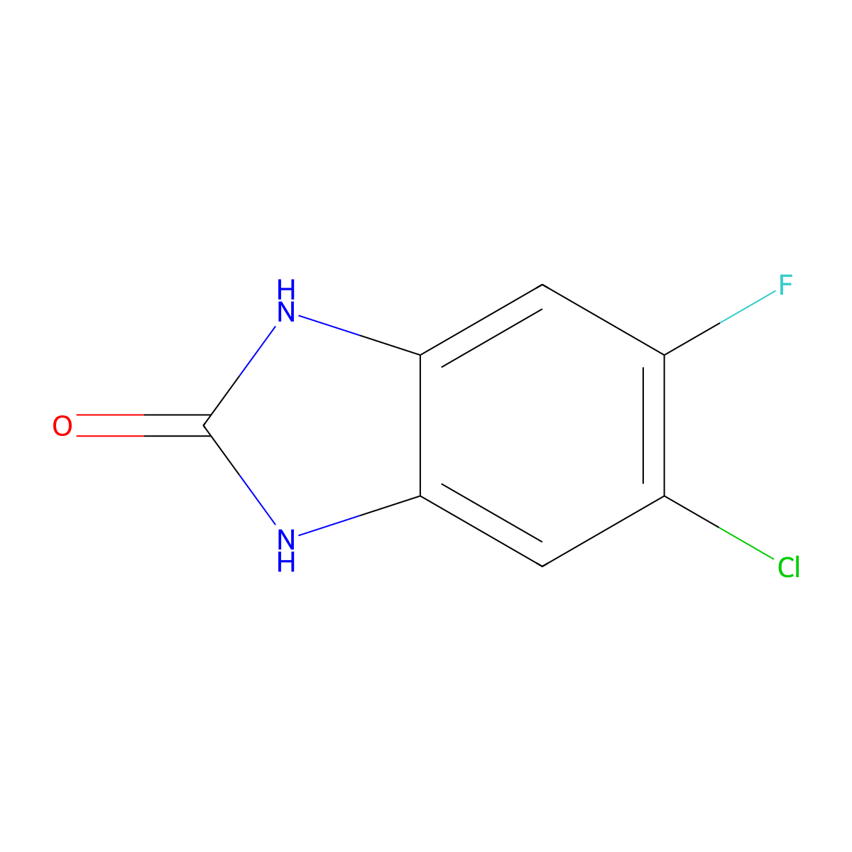 5-chloro-6-fluoro-2,3-dihydro-1H-1,3-benzodiazol-2-one molecular structure, CAS 1075753-25-1