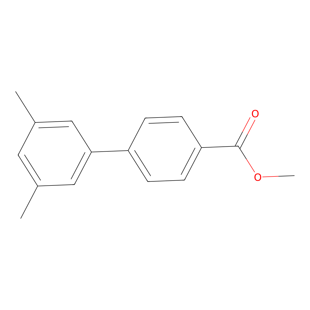 Methyl 3',5'-dimethyl-[1,1'-biphenyl]-4-carboxylate molecular structure, CAS 1075754-39-0