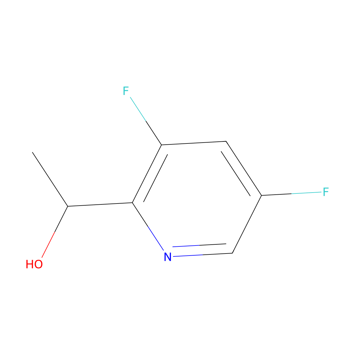 1-(3,5-Difluoropyridin-2-yl)ethanol molecular structure, CAS 1075756-92-1