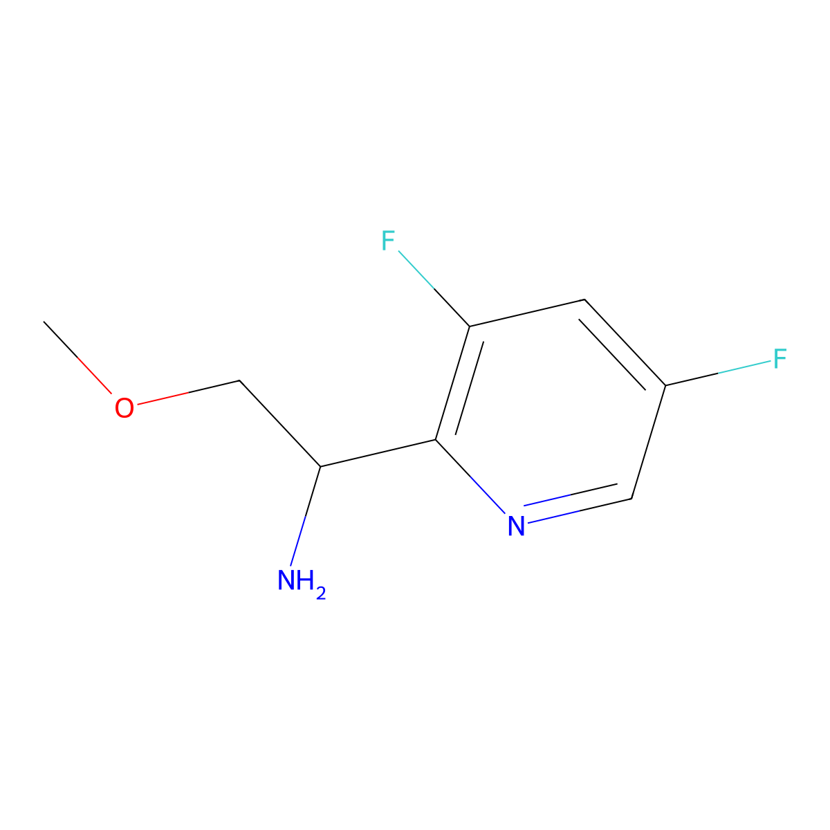 (1R)-1-(3,5-Difluoropyridin-2-yl)-2-methoxyethanamine molecular structure, CAS 1075757-20-8
