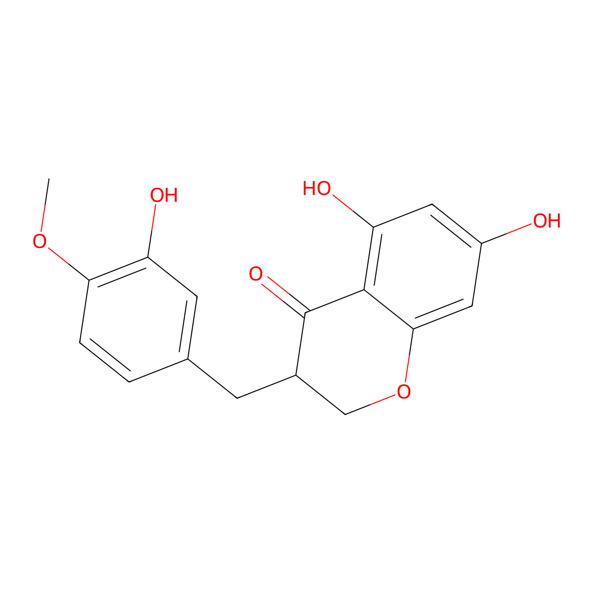 3-(3-Hydroxy-4-methoxybenzyl)-5,7-dihydroxychroman-4-one molecular structure, CAS 107585-75-1