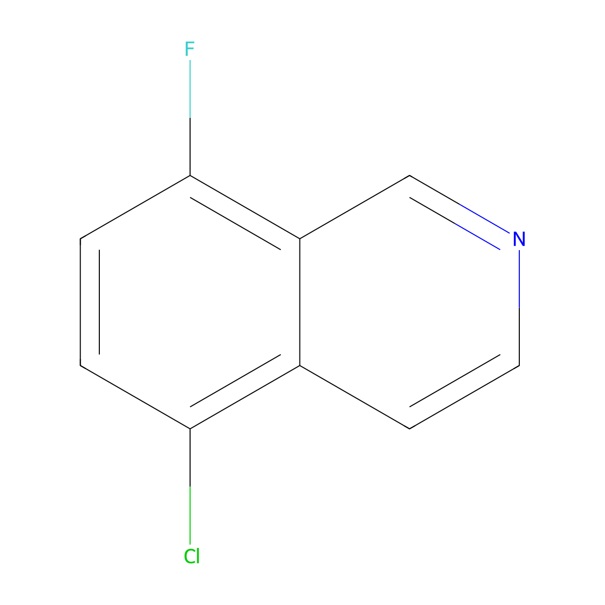 5-Chloro-8-fluoroisoquinoline molecular structure, CAS 1076-18-2