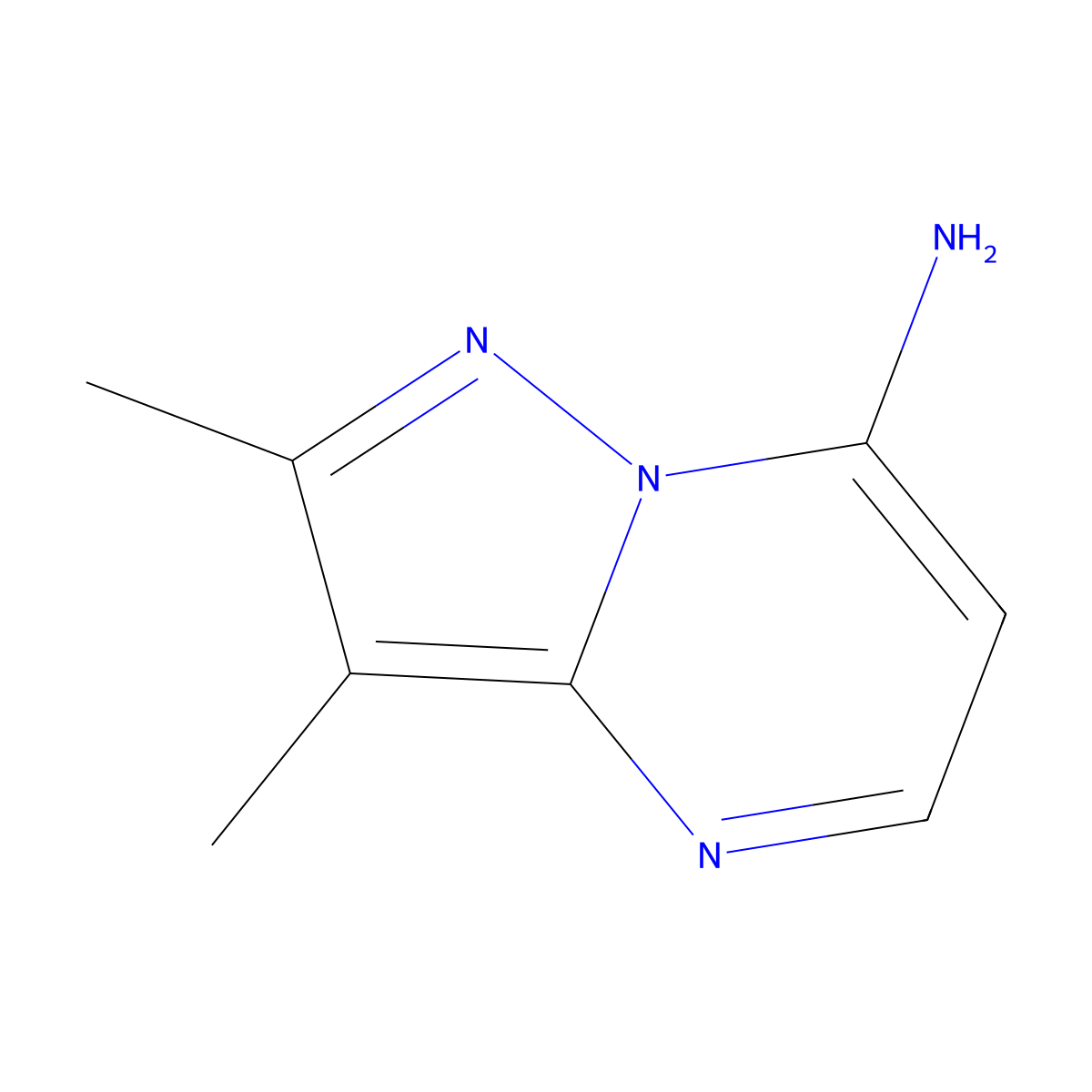 2,3-Dimethylpyrazolo[1,5-a]pyrimidin-7-amine molecular structure, CAS 1076-21-7
