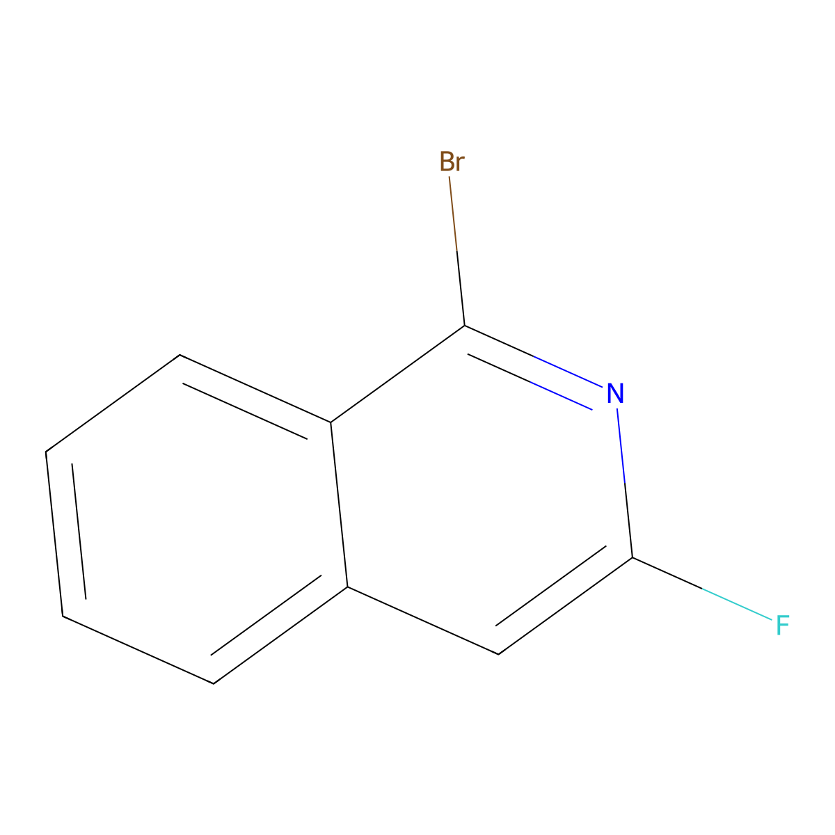 1-Bromo-3-fluoroisoquinoline molecular structure, CAS 1076-36-4