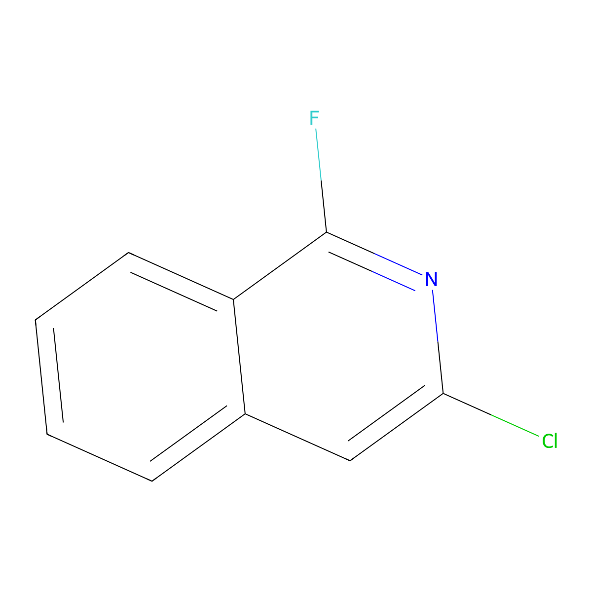 3-Chloro-1-fluoroisoquinoline molecular structure, CAS 1076-37-5