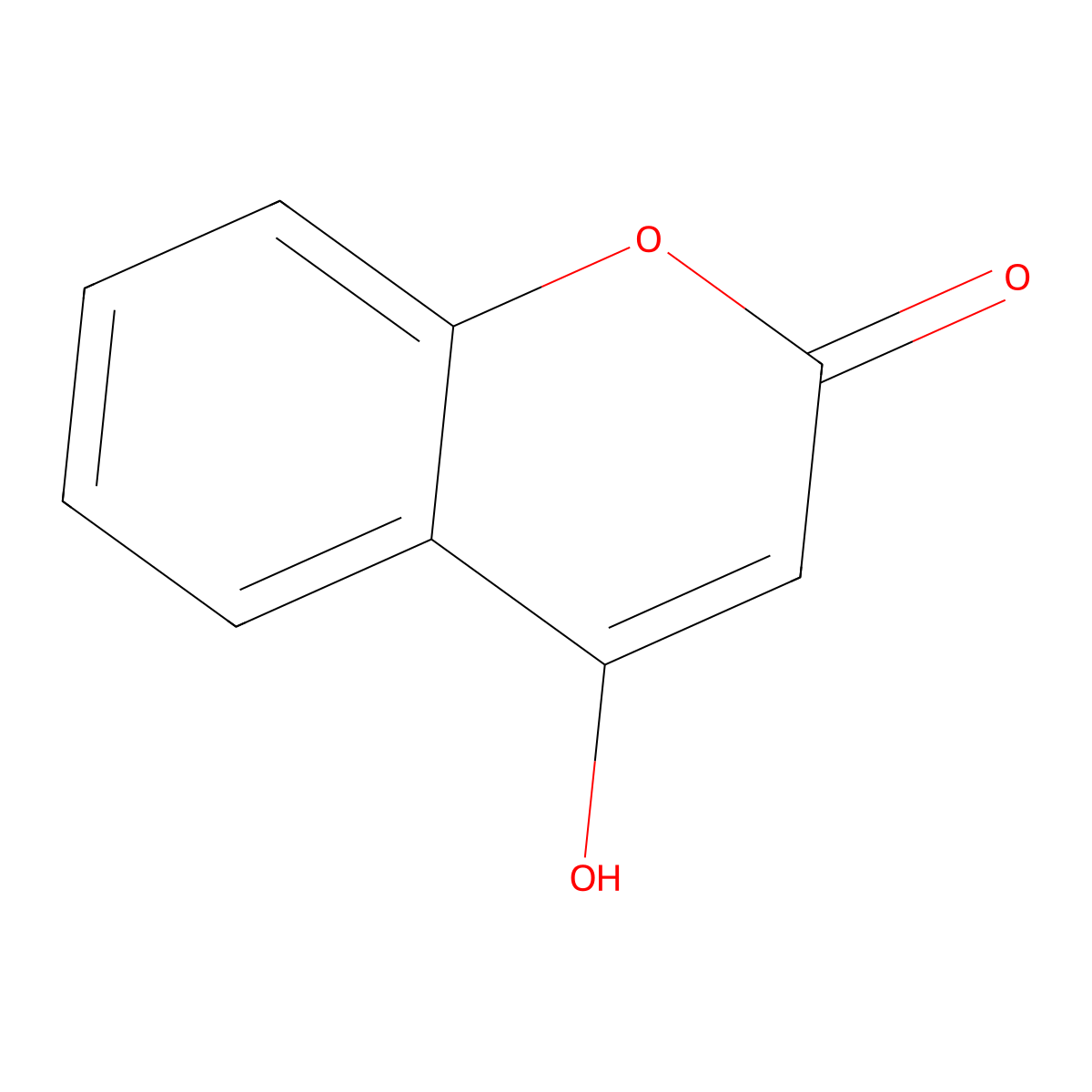 4-Hydroxycoumarin molecular structure, CAS 1076-38-6