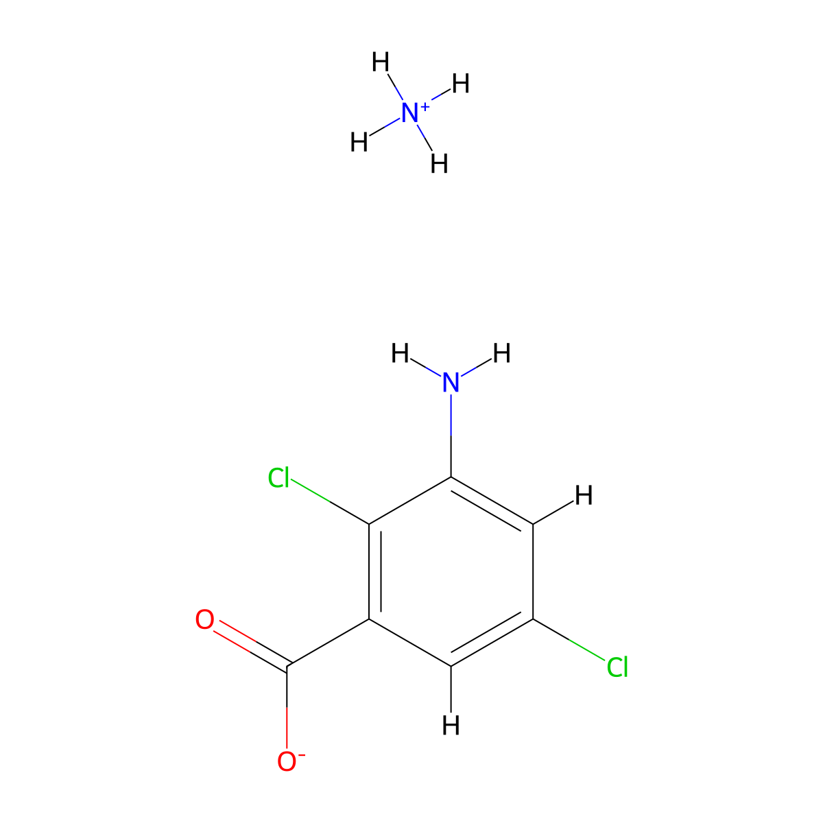 Chloramben-ammonium molecular structure, CAS 1076-46-6