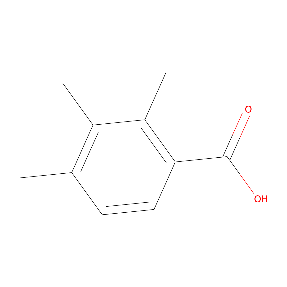 2,3,4-Trimethylbenzoic acid molecular structure, CAS 1076-47-7