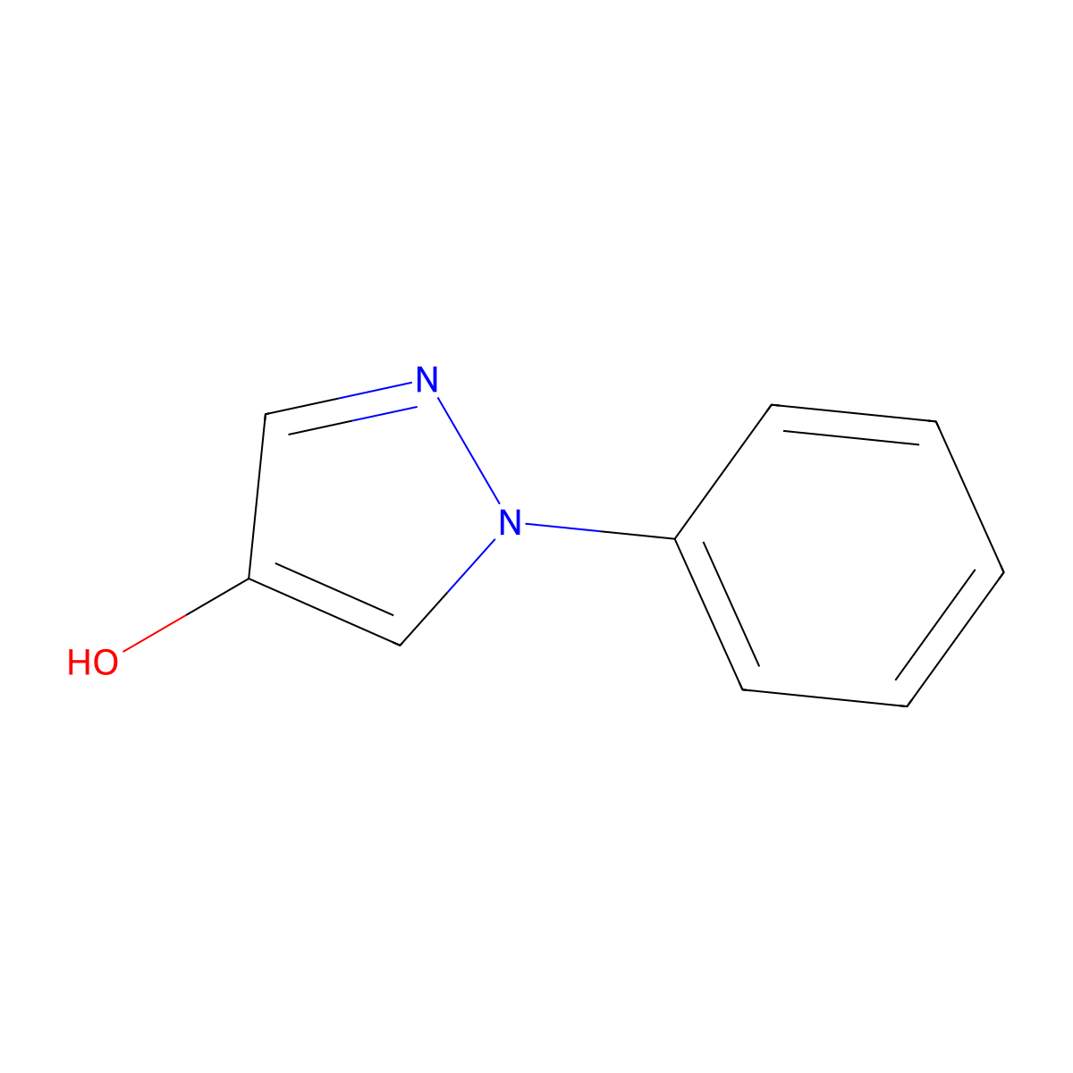 1-phenyl-1H-pyrazol-4-ol molecular structure, CAS 1076-60-4