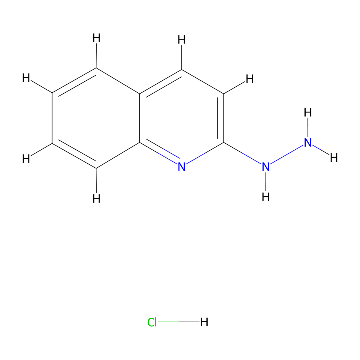 2-Hydrazinylquinoline hydrochloride molecular structure, CAS 1076-68-2