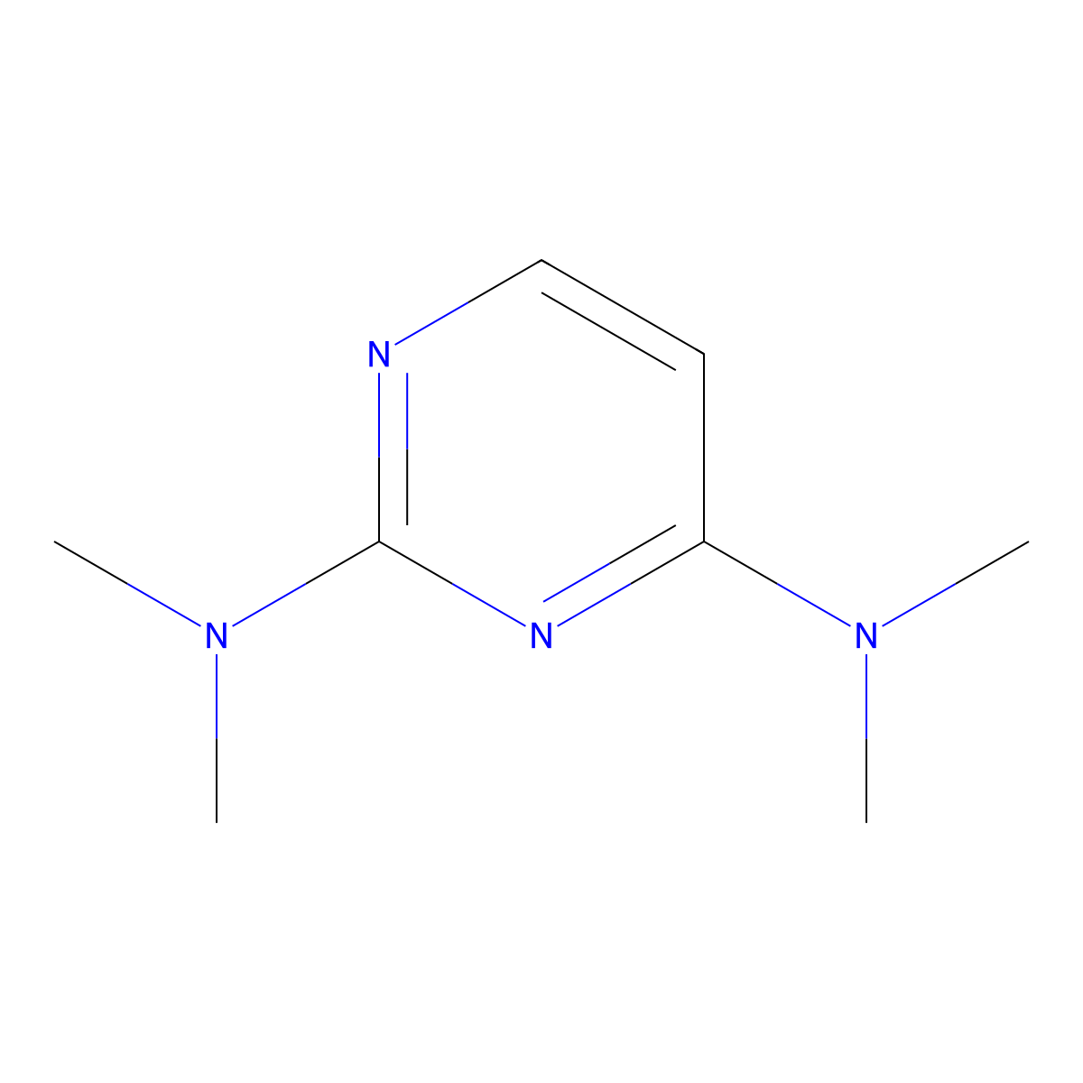 2,4-Bis(dimethylamino)pyrimidine molecular structure, CAS 1076-94-4
