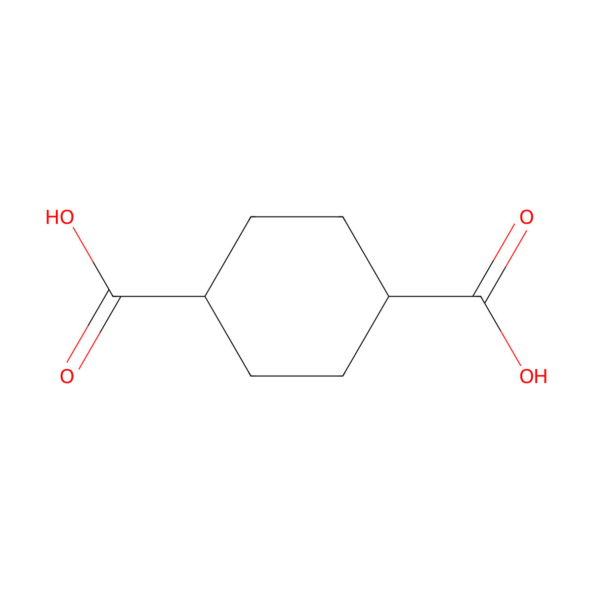1,4-Cyclohexanedicarboxylic acid molecular structure, CAS 1076-97-7