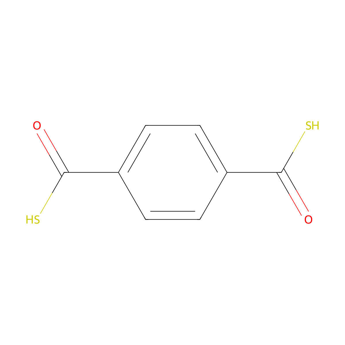 1,4-Benzenedicarbothioic acid molecular structure, CAS 1076-98-8