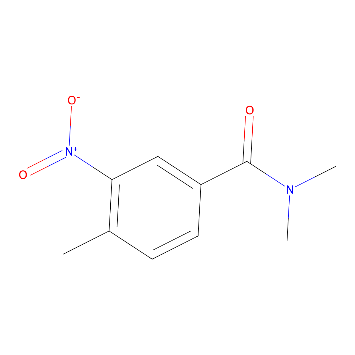 N,N,4-trimethyl-3-nitrobenzamide molecular structure, CAS 107600-24-8