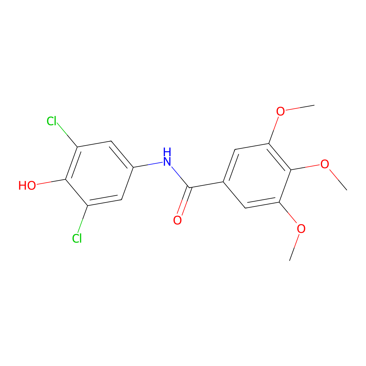 N-(3,5-dichloro-4-hydroxyphenyl)-3,4,5-trimethoxybenzamide molecular structure, CAS 107603-44-1