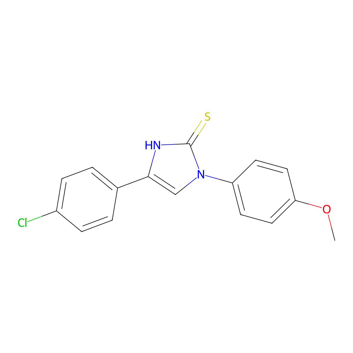 4-(4-Chloro-phenyl)-1-(4-methoxy-phenyl)-1H-imidazole-2-thiol molecular structure, CAS 107605-11-8