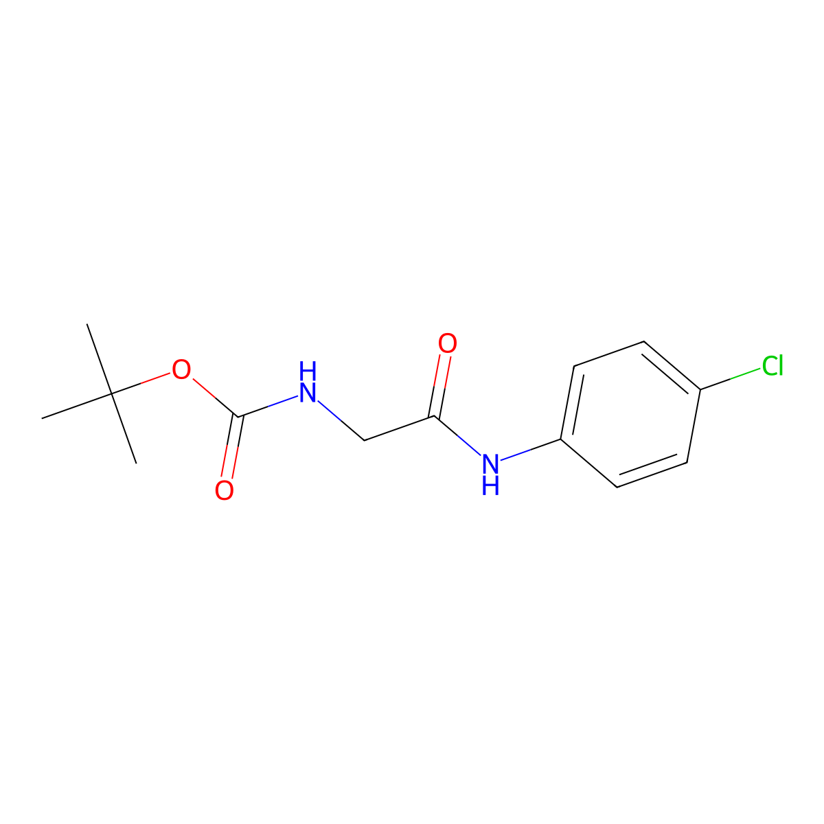 Carbamic acid, [2-[(4-chlorophenyl)amino]-2-oxoethyl]-, 1,1-dimethylethyl ester molecular structure, CAS 107609-81-4