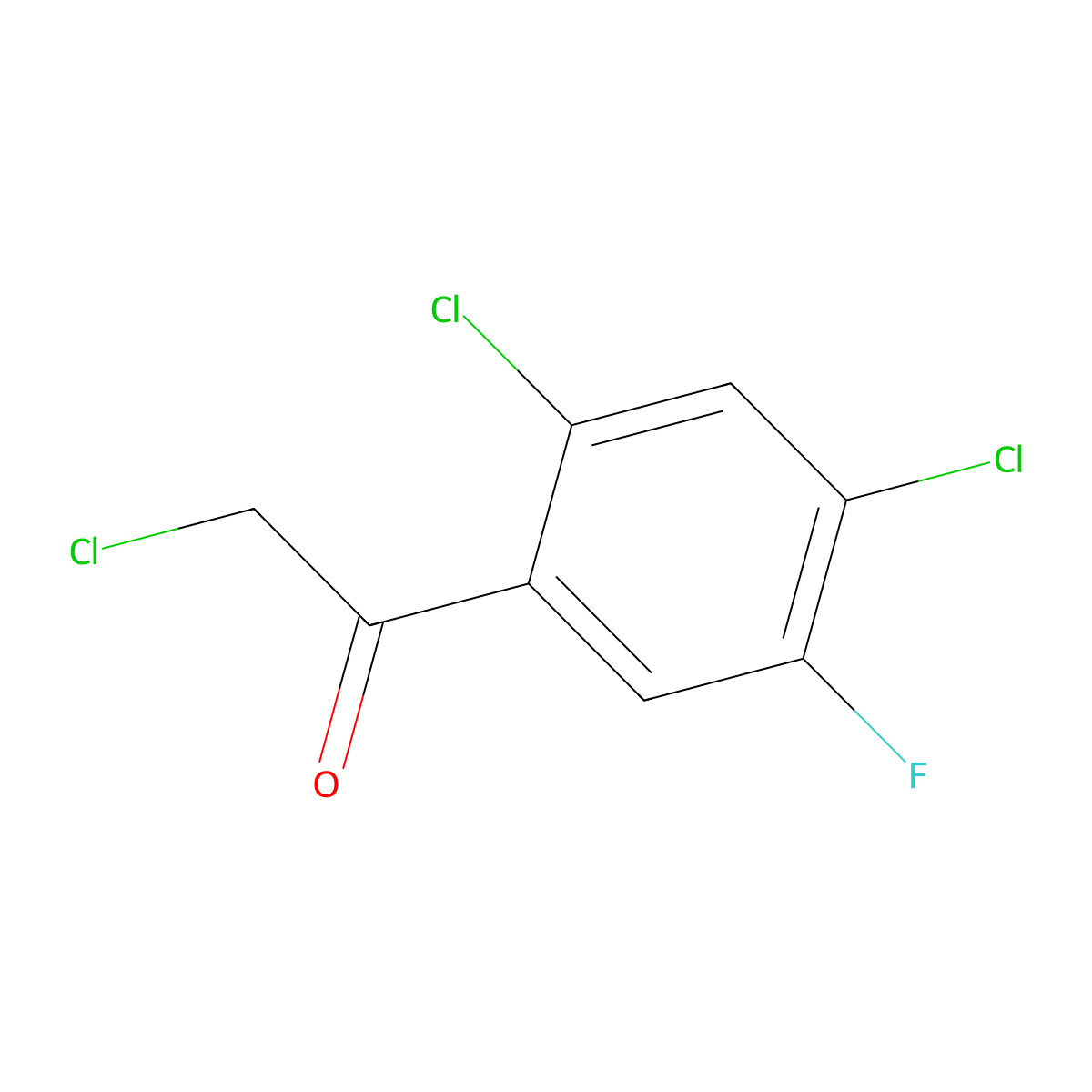 2-Chloro-1-(2,4-dichloro-5-fluorophenyl)ethan-1-one molecular structure, CAS 107611-42-7