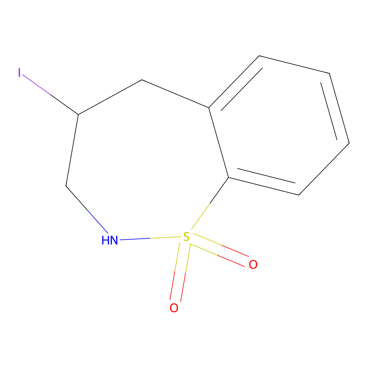 4-Iodo-2,3,4,5-tetrahydro-1lambda6,2-benzothiazepine 1,1-dioxide molecular structure, CAS 107616-64-8