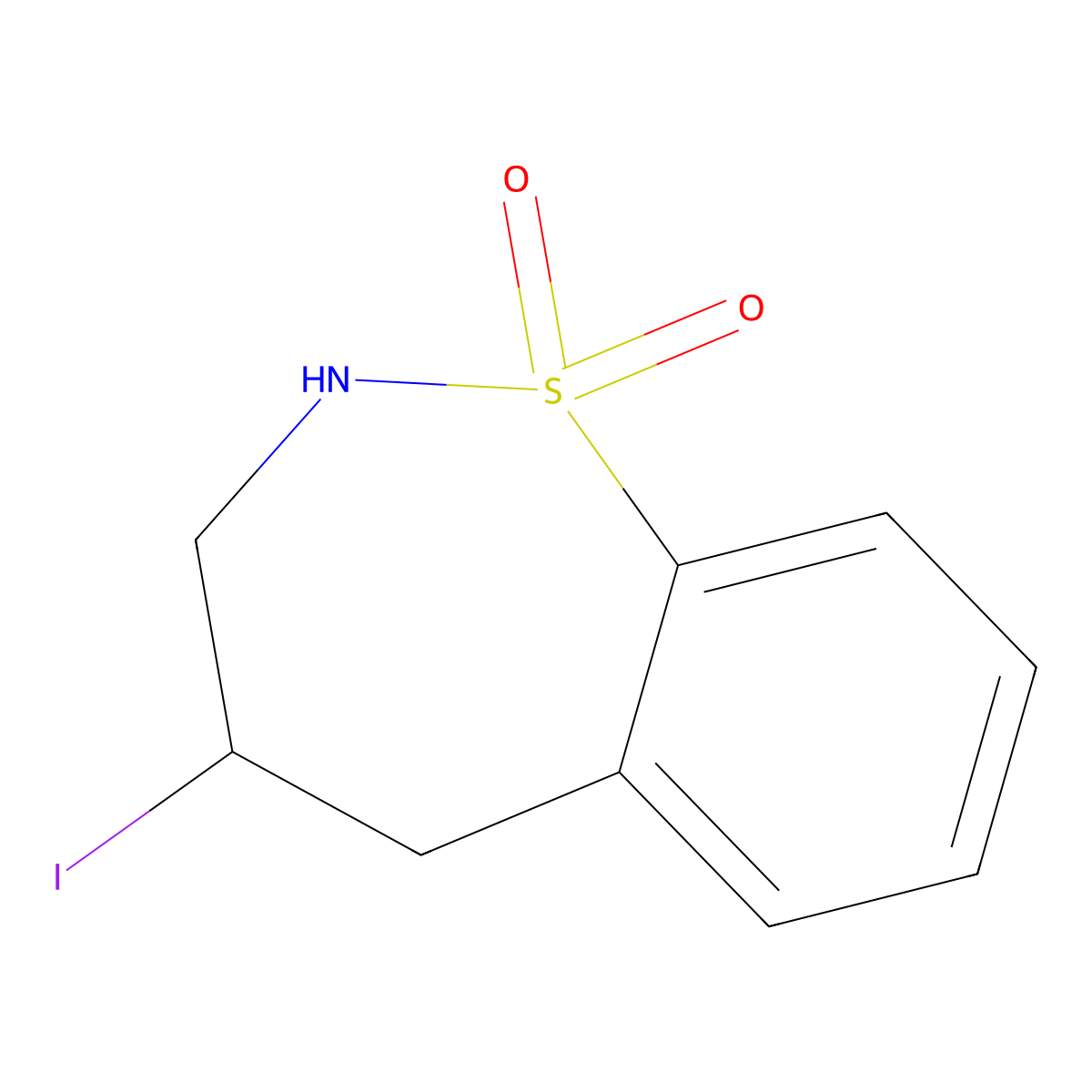 4-Iodo-2,3,4,5-tetrahydro-1lambda6,2-benzothiazepine 1,1-dioxide molecular structure, CAS 107616-64-8