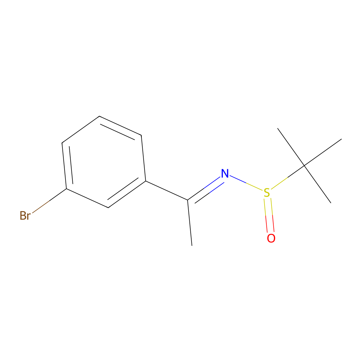 N-[1-(3-bromophenyl)ethylidene]-2-methylpropane-2-sulfinamide molecular structure, CAS 1076160-64-9