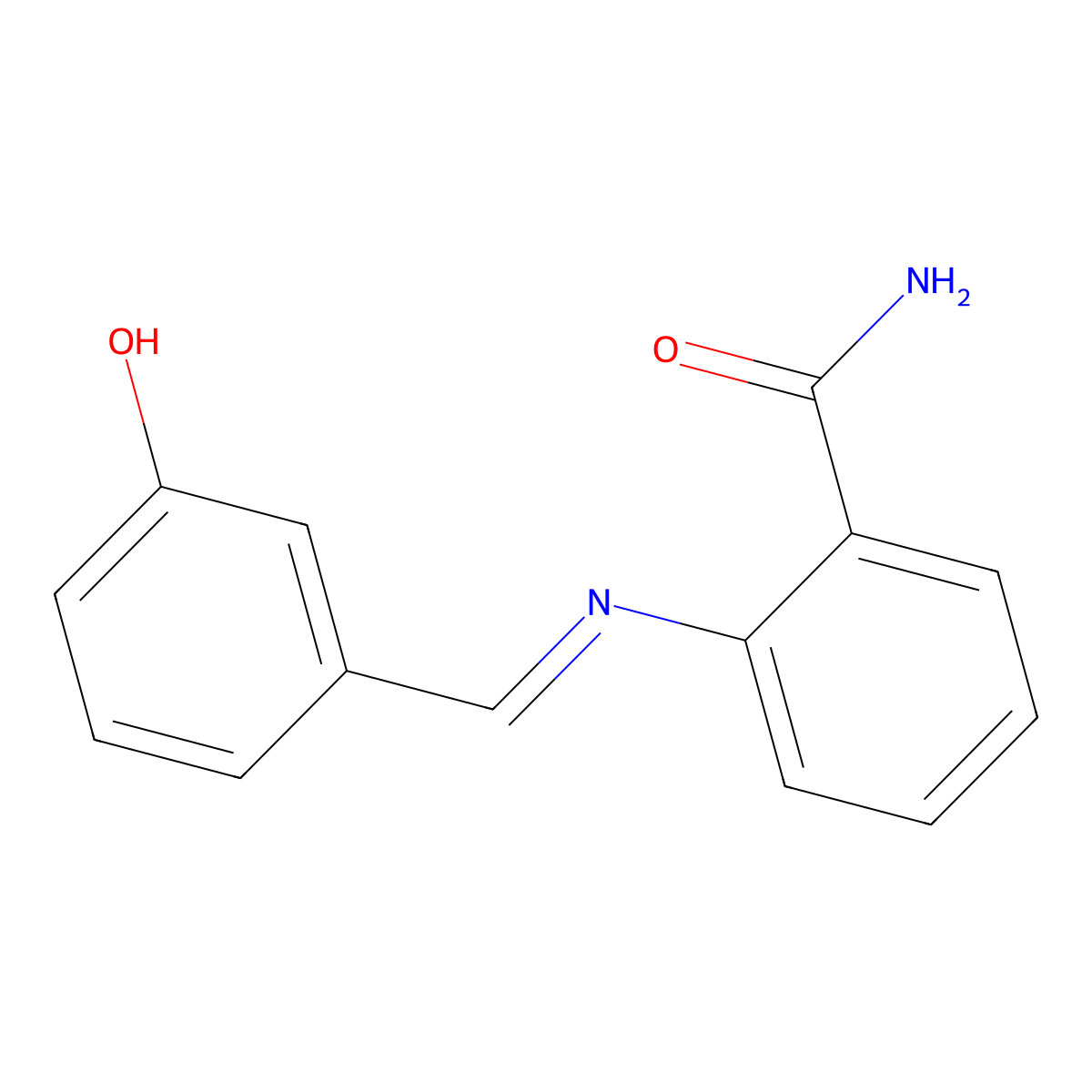 2-((3-Hydroxybenzylidene)amino)benzamide molecular structure, CAS 107618-45-1