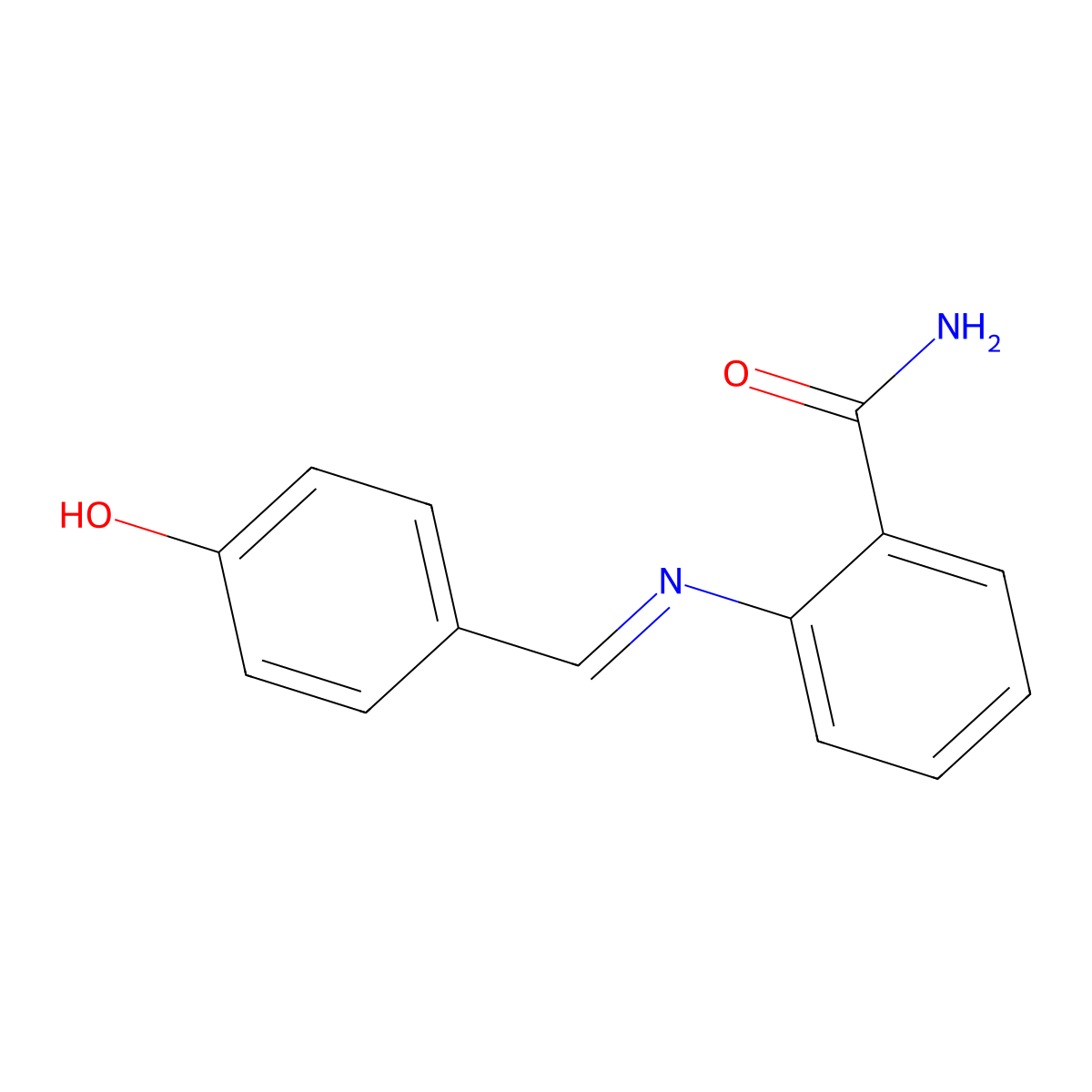 Benzamide, 2-(4-hydroxybenzylidenamino)- molecular structure, CAS 107618-46-2