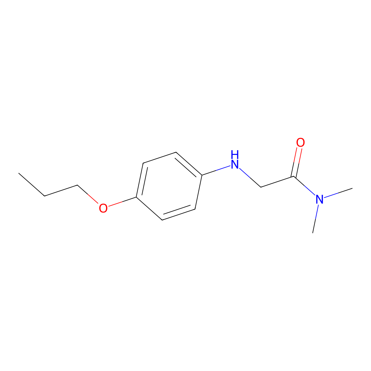 Acetamide, N,N-dimethyl-2-(p-propoxyanilino)- molecular structure, CAS 107618-51-9