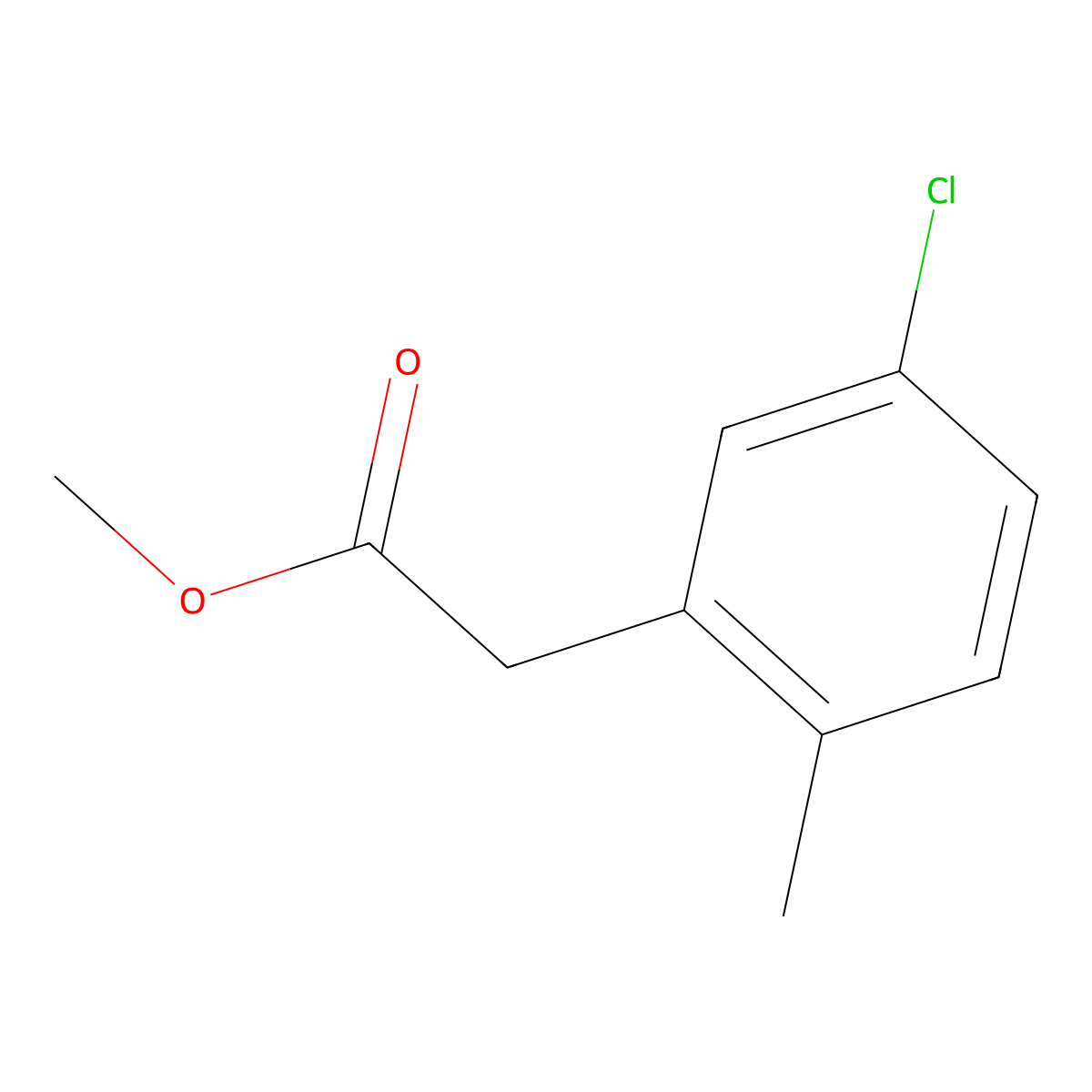 Methyl 2-(5-chloro-2-methyl-phenyl)acetate molecular structure, CAS 1076191-96-2