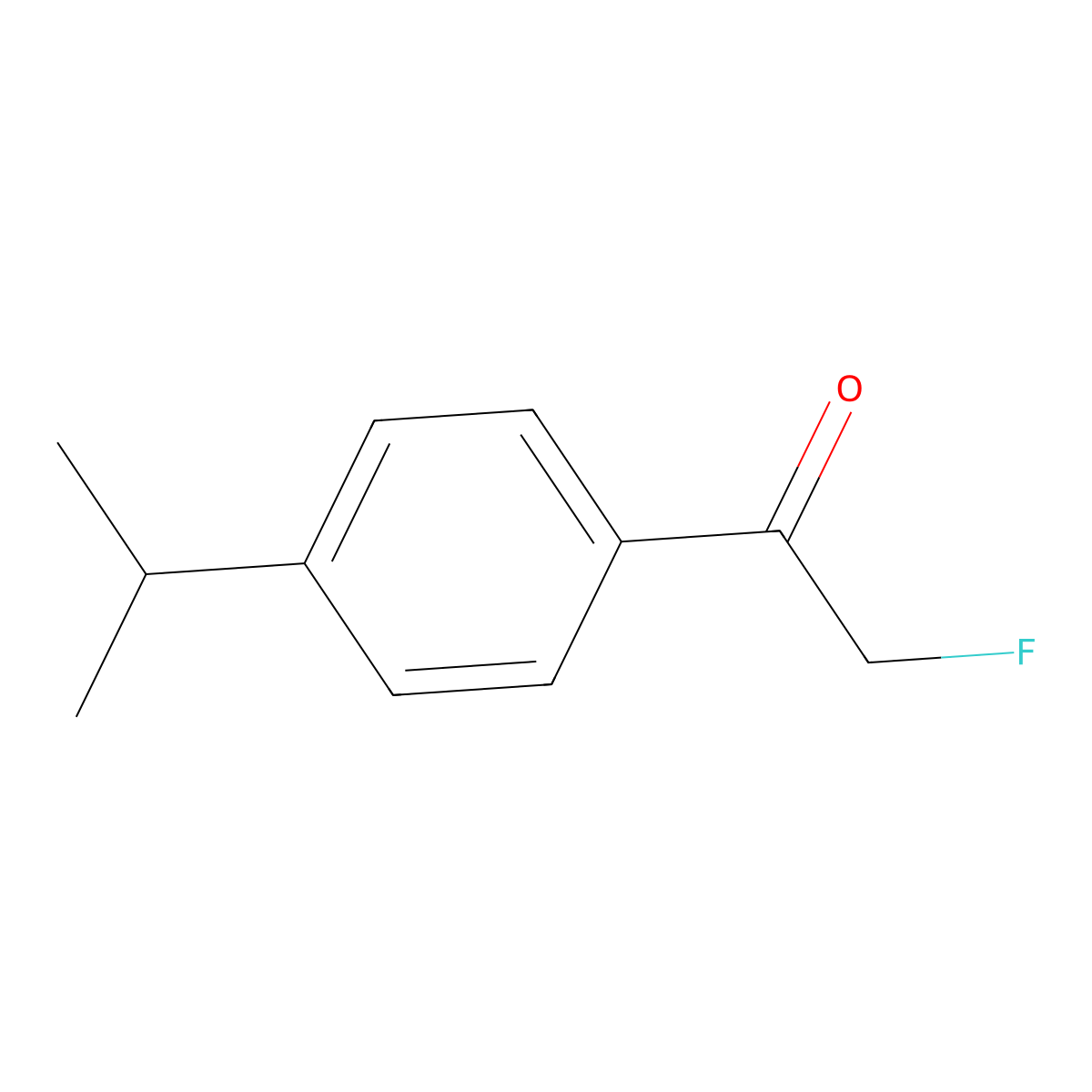 2-Fluoro-1-[4-(propan-2-yl)phenyl]ethan-1-one molecular structure, CAS 1076195-18-0