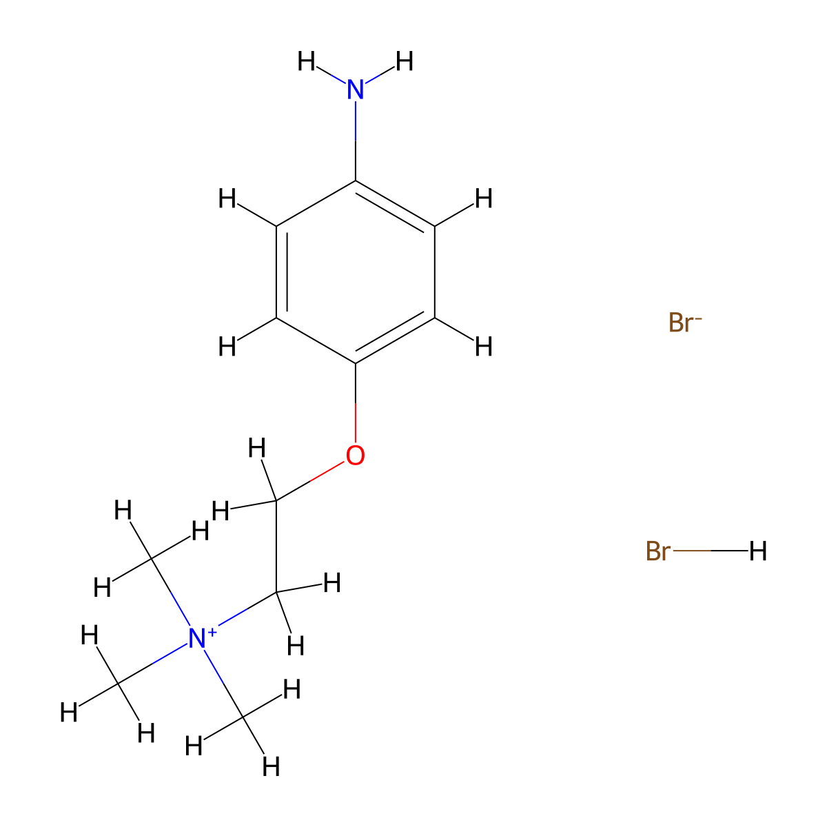 2-(4-Aminophenoxy)-N,N,N-trimethylethanaminium bromide hydrobromide molecular structure, CAS 1076196-38-7