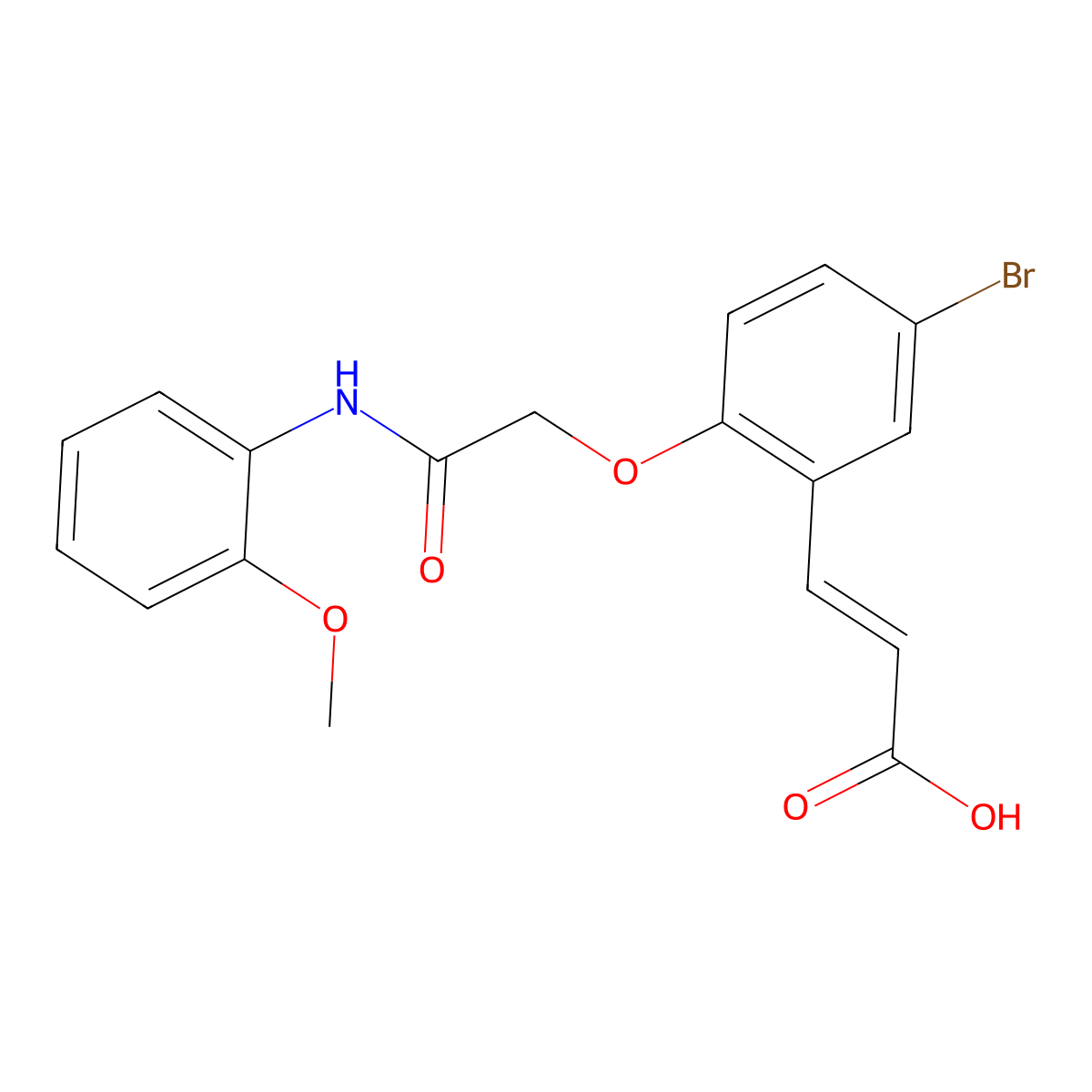 3-[5-Bromo-2-[2-[(2-methoxyphenyl)amino]-2-oxoethoxy]phenyl]-2-propenoic acid molecular structure, CAS 1076196-65-0