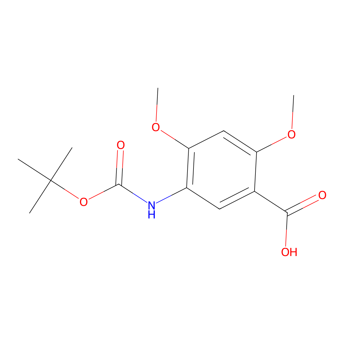 Boc-5-amino-2,4-dimethoxy-benzoic acid molecular structure, CAS 1076196-97-8