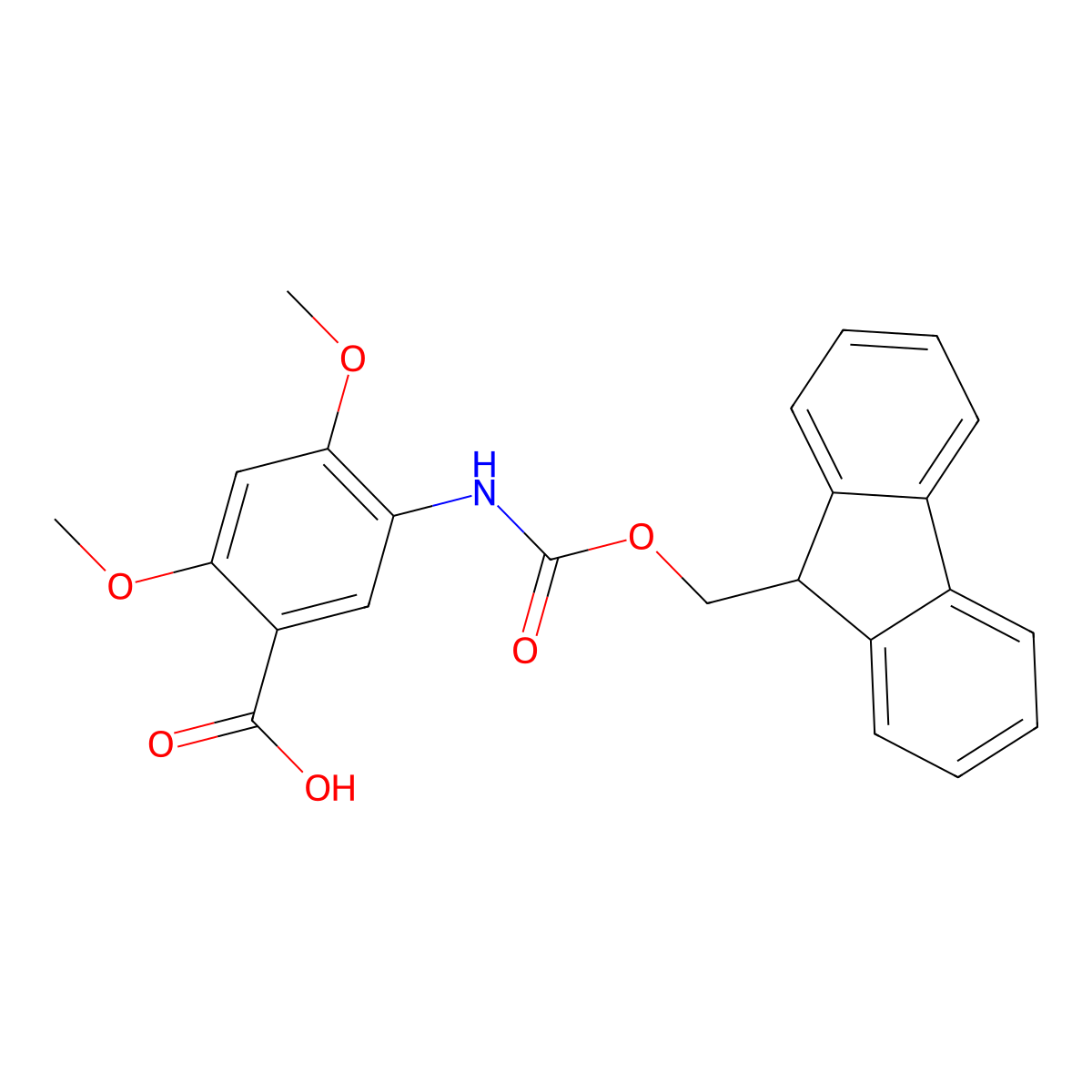 Fmoc-5-amino-2,4-dimethoxy-benzoic acid molecular structure, CAS 1076196-98-9