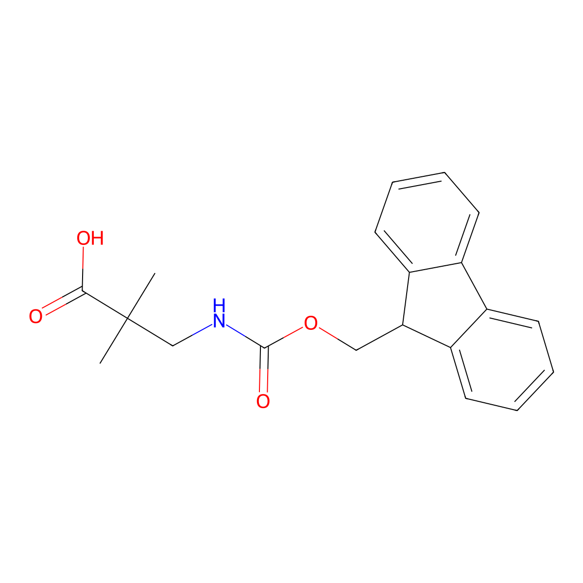 3-({[(9H-fluoren-9-yl)methoxy]carbonyl}amino)-2,2-dimethylpropanoic acid molecular structure, CAS 1076197-00-6