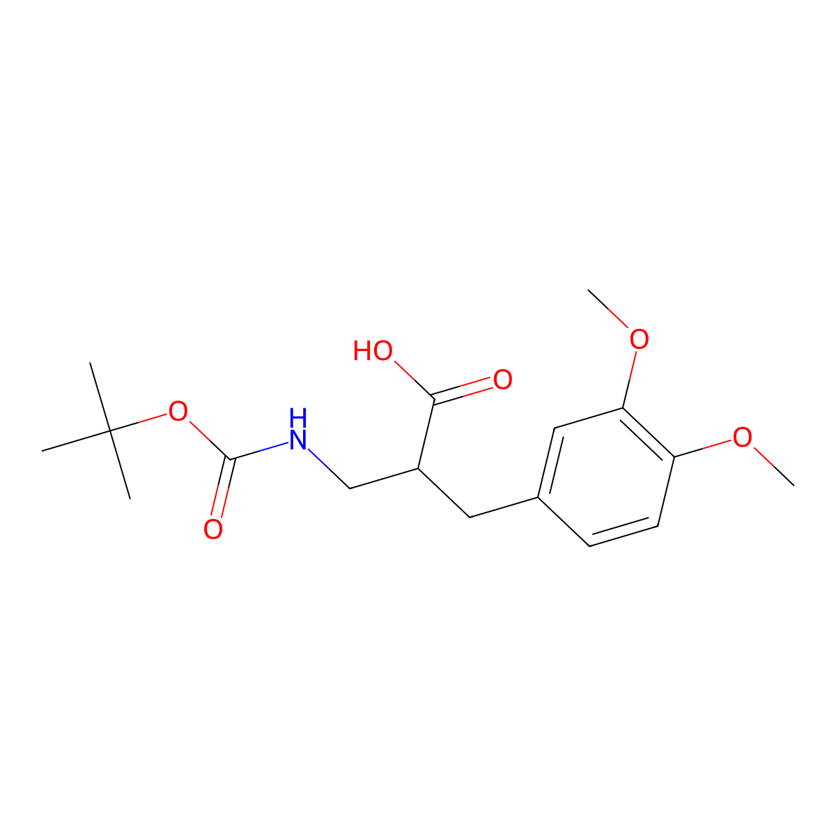 (R,S)-Boc-3-amino-2-(3,4-dimethoxy-benzyl)-propionic acid molecular structure, CAS 1076197-01-7