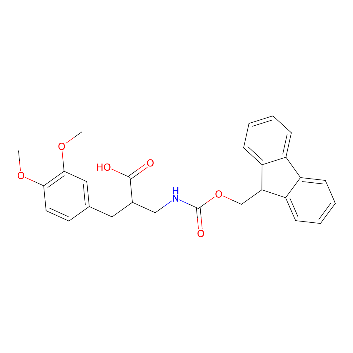 (R,S)-Fmoc-3-amino-2-(3,4-dimethoxy-benzyl)-propionic acid molecular structure, CAS 1076197-02-8